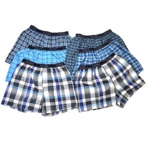 6 pk Hanes Boxer Briefs Various Blues Size Medium
